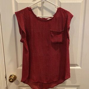 LOFT Burgundy Geometric Sleeveless Blouse
737